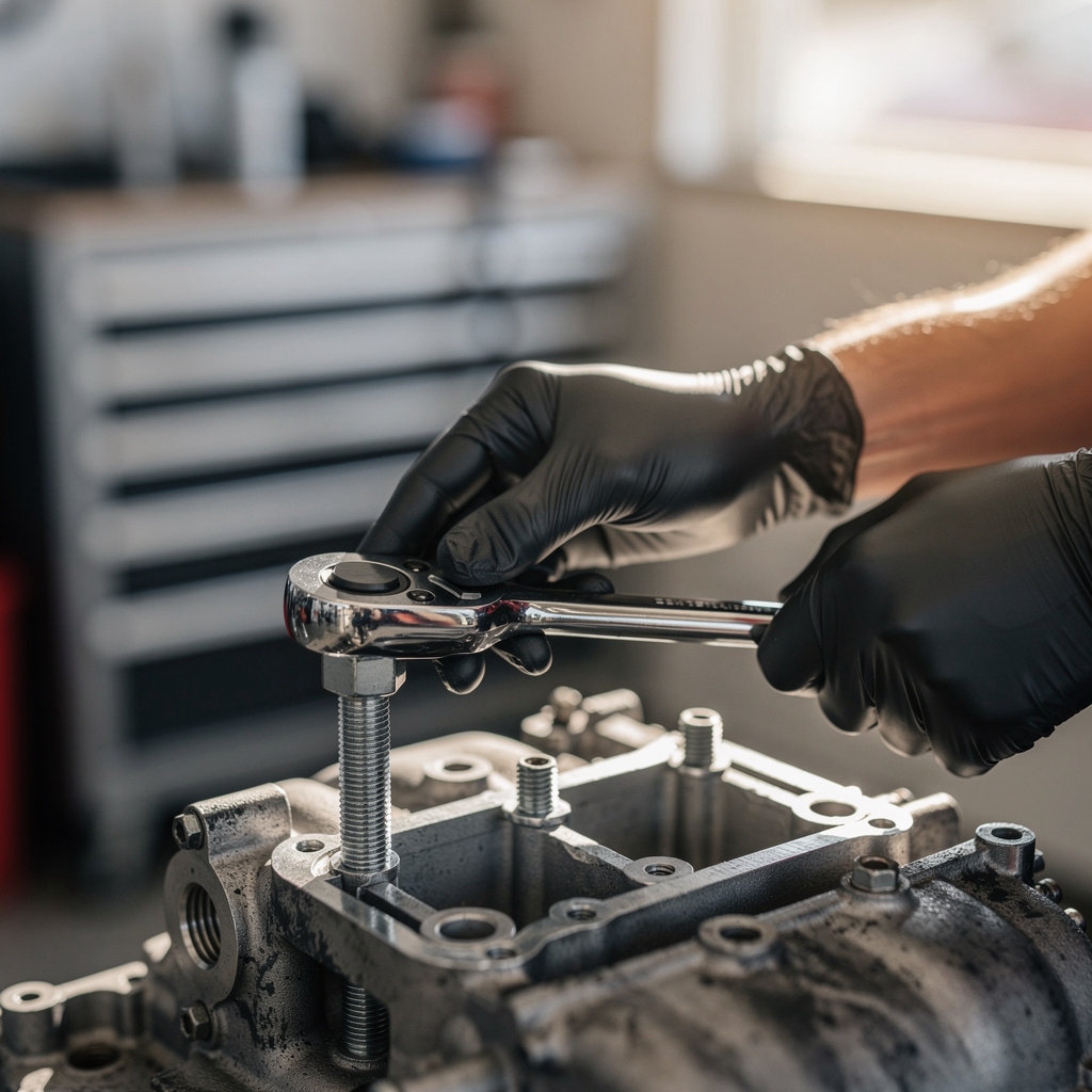 Trinidad Motors technician performing a professional vehicle diagnostic in our San Diego auto repair shop